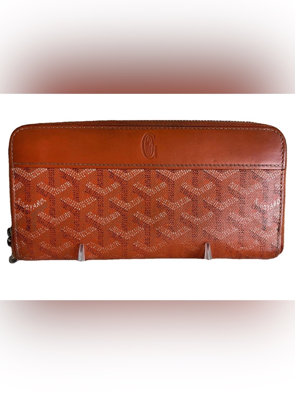 Goyard Orange Leather Cardholder Wallet